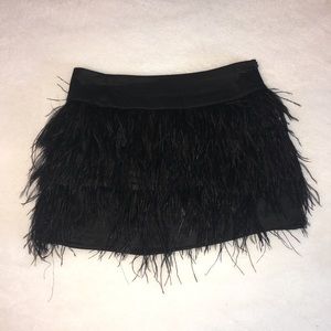 Ostrich feather mini skirt